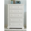 Pemberly Row 5 Drawer Chest with Bun Feet and Felt Lining in Oyster White