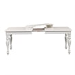 Pemberly Row Rectangular Leg Dining Table with 12 Inch Leaf in Oyster White