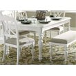 Pemberly Row Rectangular Leg Dining Table with 12 Inch Leaf in Oyster White