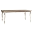 Pemberly Row Rectangular Leg Dining Table with 14 Inch Leaf in Antique Linen