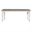 Pemberly Row Rectangular Leg Dining Table with 14 Inch Leaf in Antique Linen