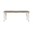 Pemberly Row Rectangular Leg Dining Table with 14 Inch Leaf in Antique Linen