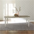 Pemberly Row Rectangular Leg Dining Table with 14 Inch Leaf in Antique Linen