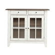 Pemberly Row Dining Server with Glass Doors in Graphite and Whitestone