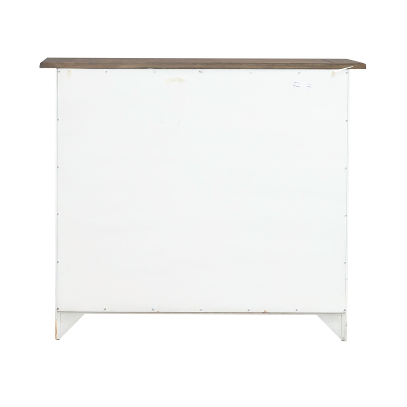 Pemberly Row Dining Server with Glass Doors in Graphite and Whitestone