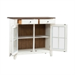 Pemberly Row Dining Server with Glass Doors in Graphite and Whitestone