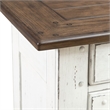 Pemberly Row Dining Server with Glass Doors in Graphite and Whitestone