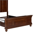 Pemberly Row Queen Panel Bed with Crown Headboard and Bun Feet in Rustic Cherry