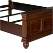Pemberly Row Queen Panel Bed with Crown Headboard and Bun Feet in Rustic Cherry