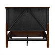 Pemberly Row Queen Panel Bed with Crown Headboard and Bun Feet in Rustic Cherry
