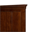 Pemberly Row Queen Panel Bed with Crown Headboard and Bun Feet in Rustic Cherry