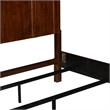Pemberly Row Queen Panel Bed with Crown Headboard and Bun Feet in Rustic Cherry