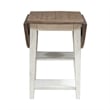 Pemberly Row Drop Leaf Table with Bottom Shelf in Graphite and Whitestone