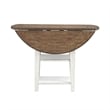 Pemberly Row Drop Leaf Table with Bottom Shelf in Graphite and Whitestone