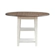 Pemberly Row Drop Leaf Table with Bottom Shelf in Graphite and Whitestone