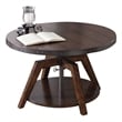 Pemberly Row Adjustable Height Motion Cocktail Table in Russet Brown Finish