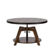 Pemberly Row Adjustable Height Motion Cocktail Table in Russet Brown Finish