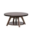 Pemberly Row Adjustable Height Motion Cocktail Table in Russet Brown Finish