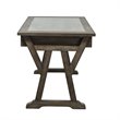 Pemberly Row Laptop Desk with Cement Top and Keyboard Tray in Rustic Saddle