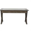 Pemberly Row Laptop Desk with Cement Top and Keyboard Tray in Rustic Saddle