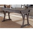 Pemberly Row Laptop Desk with Cement Top and Keyboard Tray in Rustic Saddle