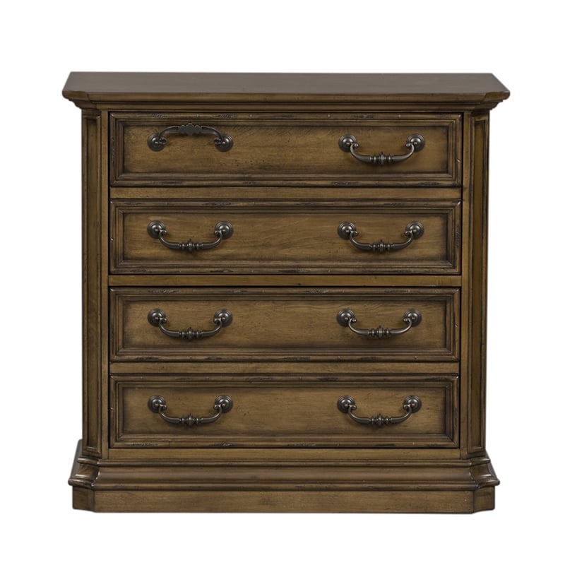Pemberly Row 2 Drawer Solid Wood Lateral File Cabinet in Antique Toffee