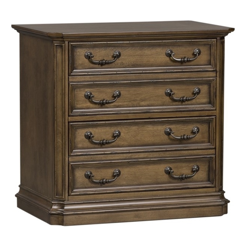 Pemberly Row 2 Drawer Solid Wood Lateral File Cabinet in Antique Toffee