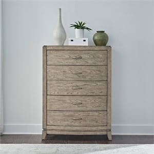 Pemberly Row 5 Drawer Chest with Cedar Lining in Burnished Beige