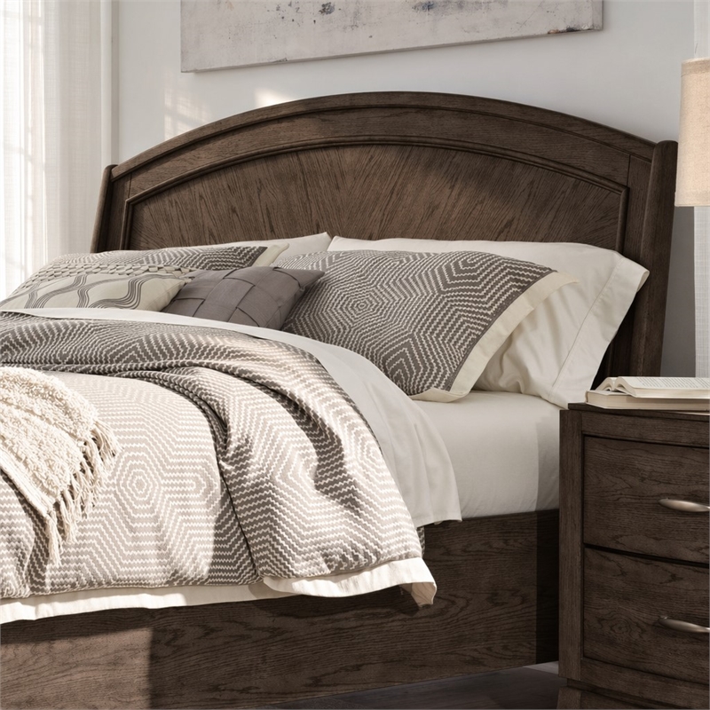 Pemberly Row King Panel Headboard with Starburst Veneer in Coffee Bean