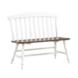 Pemberly Row Slat Back Dining Bench with Turned Splayed Legs in Graphite White