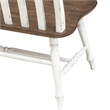 Pemberly Row Slat Back Dining Bench with Turned Splayed Legs in Graphite White