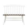Pemberly Row Slat Back Dining Bench with Turned Splayed Legs in Graphite White