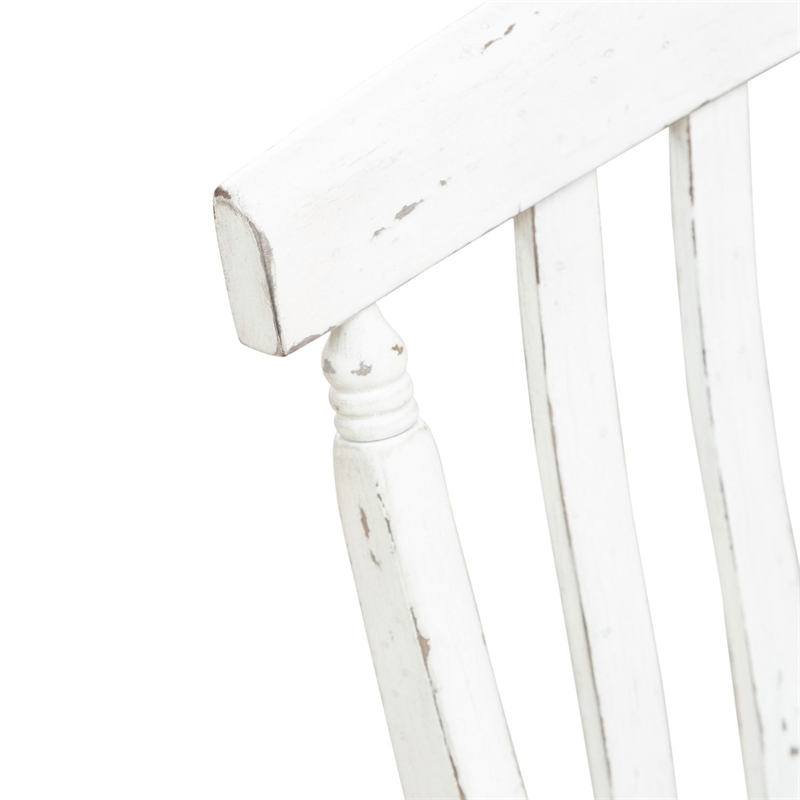 Pemberly Row Slat Back Dining Bench with Turned Splayed Legs in Graphite White