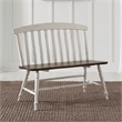 Pemberly Row Slat Back Dining Bench with Turned Splayed Legs in Graphite White