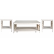 Pemberly Row 3-Piece Solid Wood Coffee Table Set in White Finish