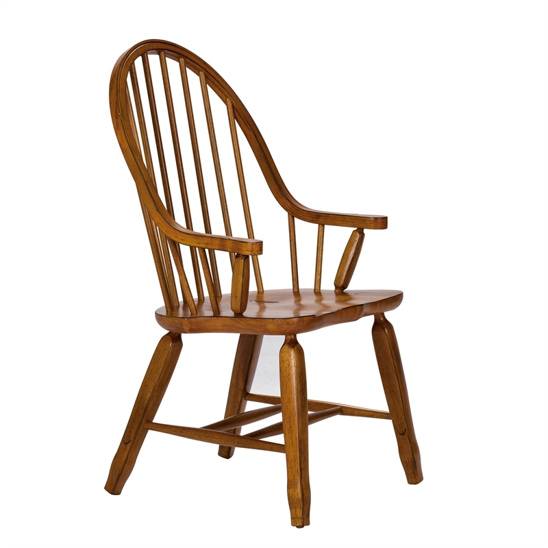 Pemberly Row 7 Piece Rectangular Dining Table and Chair Set in Rustic Oak