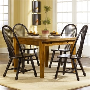 Pemberly Row 5-Piece Solid Wood Dining Set in Rustic Oak Finish