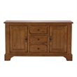 Pemberly Row 3 Drawer Buffet with Adjustable Shelves in Medium Brown