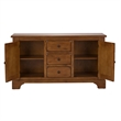 Pemberly Row 3 Drawer Buffet with Adjustable Shelves in Medium Brown