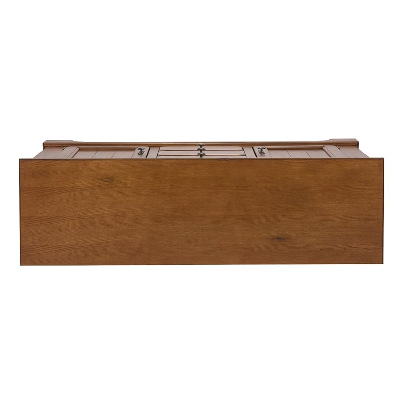 Pemberly Row 3 Drawer Buffet with Adjustable Shelves in Medium Brown