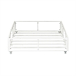 Pemberly Row Twin Trundle Bed in Antique White Metal with Casters
