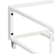 Pemberly Row Twin Trundle Bed in Antique White Metal with Casters
