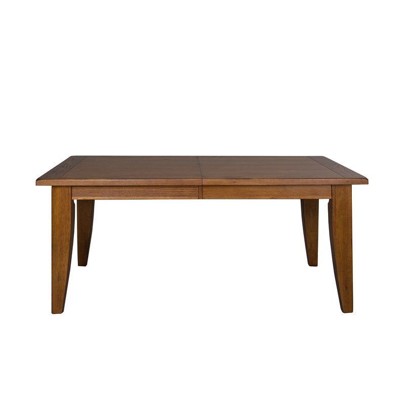 Pemberly Row 7 Piece Rectangular Dining Table and Chair Set in Rustic Oak