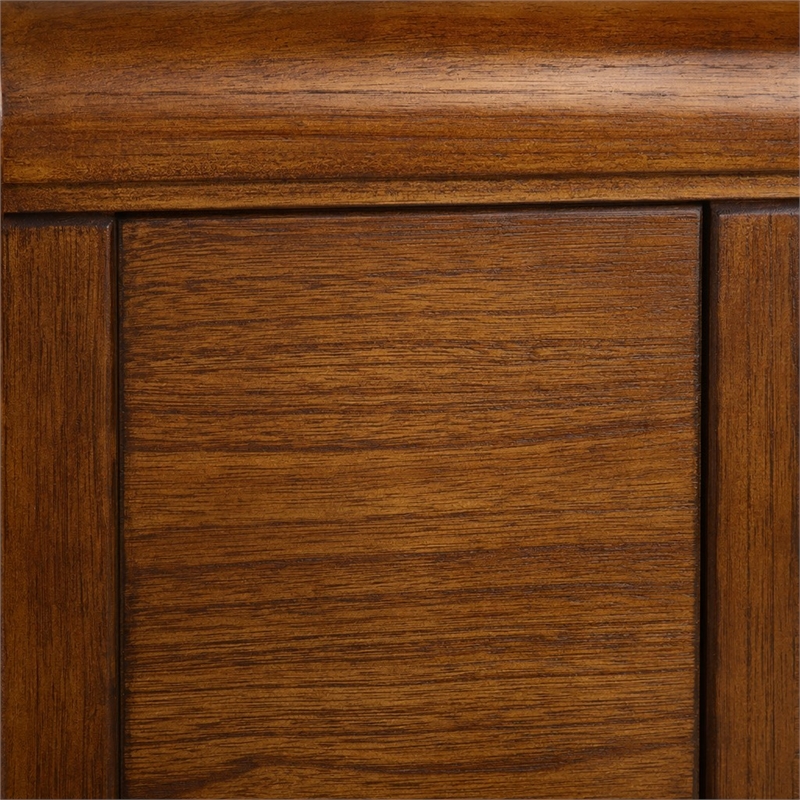 Pemberly Row California King Sleigh Bed with Bolt-On Rails in Aged Oak Brown