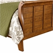 Pemberly Row California King Sleigh Bed with Bolt-On Rails in Aged Oak Brown