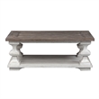Pemberly Row 3 Piece Coffee and End Table Set in Dark Brown Wood