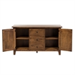 Pemberly Row 3 Drawer Buffet with Felt Lined Storage in Dark Brown