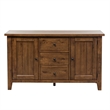 Pemberly Row 3 Drawer Buffet with Felt Lined Storage in Dark Brown