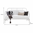 Pemberly Row Twin Metal Day Bed with Turned Spindles in Antique White