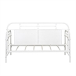 Pemberly Row Twin Metal Day Bed with Turned Spindles in Antique White
